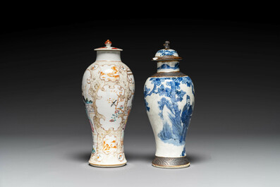 Collection vari&eacute;e en porcelaine de Chine en bleu et blanc et famille rose, Qianlong et post&eacute;rieur