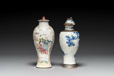 Collection vari&eacute;e en porcelaine de Chine en bleu et blanc et famille rose, Qianlong et post&eacute;rieur