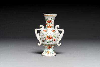 An unusual Chinese famille rose export porcelain vase, Qianlong