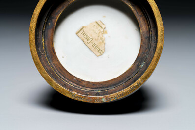 A Chinese famille rose vase with gilt bronze mounts, Escalier de Cristal, Paris, Yongzheng