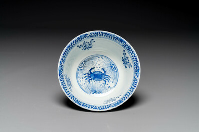 Groupe de six pi&egrave;ces en porcelaine de Chine bleu et blanc, 18/19&egrave;me