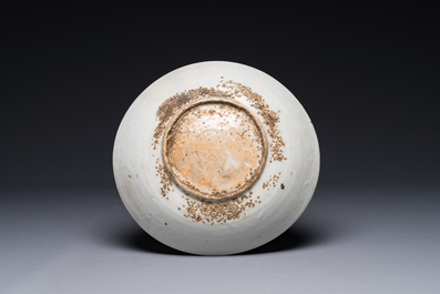 A Chinese Swatow wucai 'phoenix' plate, Ming