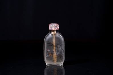 Tabati&egrave;re en verre peint &agrave; int&eacute;rieur, sign&eacute;e Ma Shaoxuan 馬少宣, Chine, 19/20&egrave;me