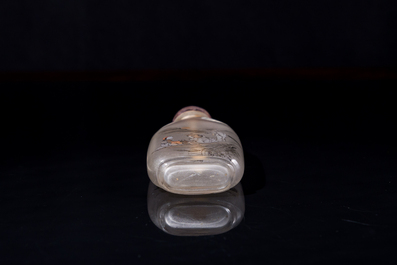 Tabati&egrave;re en verre peint &agrave; int&eacute;rieur, sign&eacute;e Ma Shaoxuan 馬少宣, Chine, 19/20&egrave;me