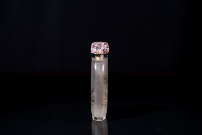 Tabati&egrave;re en verre peint &agrave; int&eacute;rieur, sign&eacute;e Ma Shaoxuan 馬少宣, Chine, 19/20&egrave;me