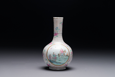 A Chinese famille rose bottle vase, Qianlong mark, Republic