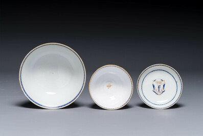 Collection vari&eacute;e de neuf pi&egrave;ces vari&eacute;es en porcelaine de Chine d'exportation, Qianlong/Jiaqing