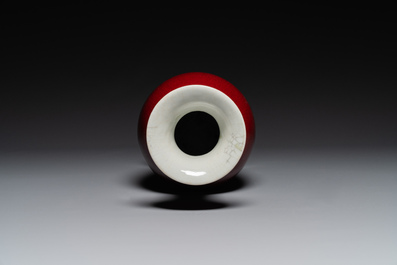 A Chinese monochrome copper-red-glazed vase, 19th C.