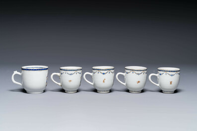 Collection vari&eacute;e de neuf pi&egrave;ces vari&eacute;es en porcelaine de Chine d'exportation, Qianlong/Jiaqing
