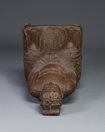 A Chinese cast iron figure of a dignitary, dated 1722