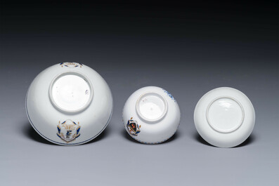 Collection vari&eacute;e de neuf pi&egrave;ces vari&eacute;es en porcelaine de Chine d'exportation, Qianlong/Jiaqing