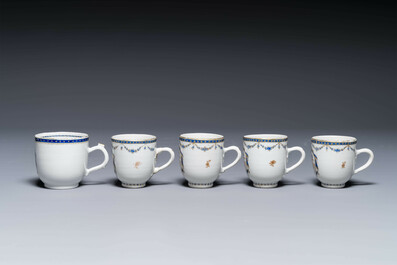 Collection vari&eacute;e de neuf pi&egrave;ces vari&eacute;es en porcelaine de Chine d'exportation, Qianlong/Jiaqing