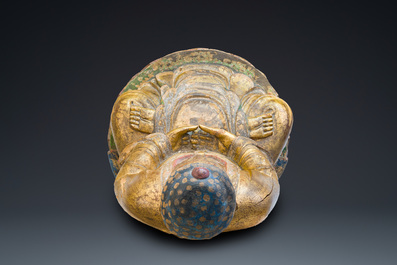 Grand Bouddha en bois dor&eacute; et polychrom&eacute;, Chine ou Vietnam, 19&egrave;me