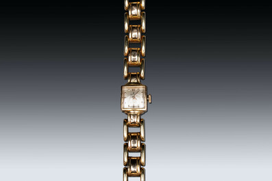 Vintage two-tone 18k gold Rolex, small ladies precision wristwatch, double fold clasp, 2nd/3rd quarter 20th C.