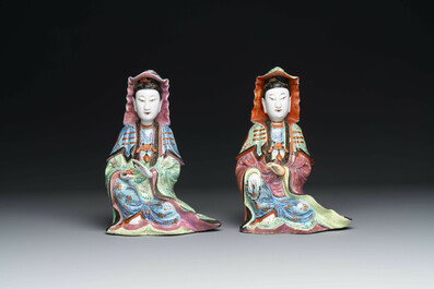 Collection vari&eacute;e de sept pi&egrave;ces en porcelaine de Chine et &eacute;maux de Canton, Kangxi et post&eacute;rieur