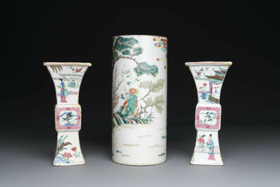 Collection vari&eacute;e en porcelaine de Chine famille rose et verte, 18/19&egrave;me