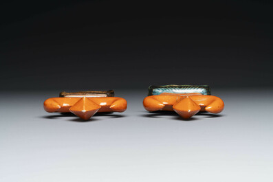 Collection vari&eacute;e de sept pi&egrave;ces en porcelaine de Chine et &eacute;maux de Canton, Kangxi et post&eacute;rieur