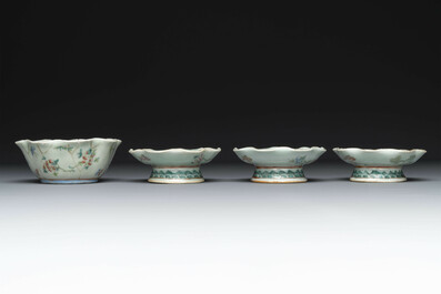 Une collection vari&eacute;e de huit pi&egrave;ces en porcelaine de Chine famille rose, 18/19&egrave;me