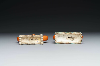 Collection vari&eacute;e de sept pi&egrave;ces en porcelaine de Chine et &eacute;maux de Canton, Kangxi et post&eacute;rieur