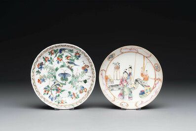 Collection vari&eacute;e en porcelaine de Chine famille rose et verte, 18/19&egrave;me
