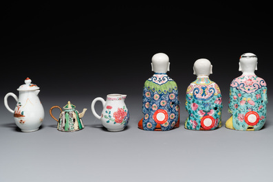 Collection vari&eacute;e en porcelaine de Chine famille rose et verte, 18/19&egrave;me