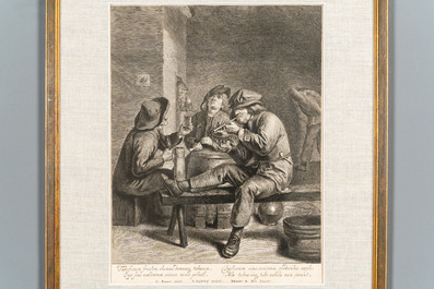 Maarten de Vos, Gerard de Jode, et d'apr&egrave;s Teniers &amp; Brouwer: Huit gravures, 16&egrave;m&egrave; et post&eacute;rieur