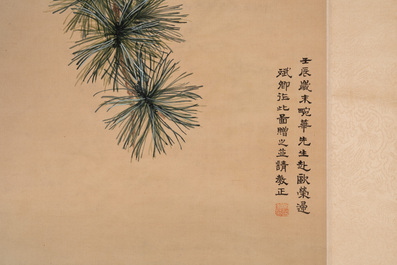Chang Zenhao 常曾灏: 'Horses', ink and colour on silk, dated 1952