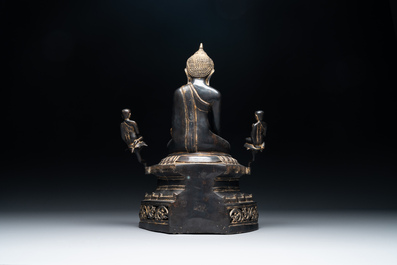 Bouddha Shan en bronze avec traces de dorure, Birmanie, 16/17&egrave;me