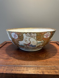 A fine large Chinese Canton famille rose 'Mandarin subject' bowl, Qianlong