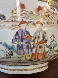 A fine large Chinese Canton famille rose 'Mandarin subject' bowl, Qianlong