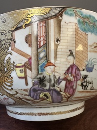 A fine large Chinese Canton famille rose 'Mandarin subject' bowl, Qianlong