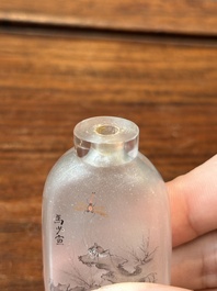 Tabati&egrave;re en verre peint &agrave; int&eacute;rieur, sign&eacute;e Ma Shaoxuan 馬少宣, Chine, 19/20&egrave;me