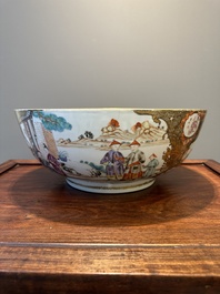 A fine large Chinese Canton famille rose 'Mandarin subject' bowl, Qianlong