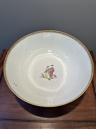 A fine large Chinese Canton famille rose 'Mandarin subject' bowl, Qianlong