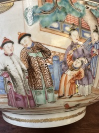 A fine large Chinese Canton famille rose 'Mandarin subject' bowl, Qianlong