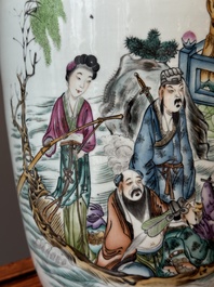 Vase en porcelaine de Chine famille rose, sign&eacute; Pan Zhaotang 潘肇唐, dat&eacute; 1918