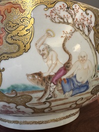 A fine large Chinese Canton famille rose 'Mandarin subject' bowl, Qianlong