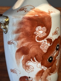 A varied collection of Chinese qianjiang cai and iron-red-decorated porcelain, signed Liu Shuntai 劉順太, 19/20th C.