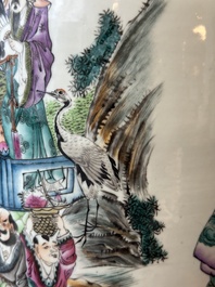 Vase en porcelaine de Chine famille rose, sign&eacute; Pan Zhaotang 潘肇唐, dat&eacute; 1918