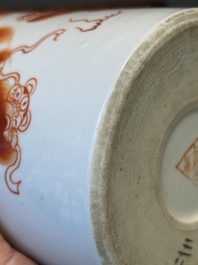A varied collection of Chinese qianjiang cai and iron-red-decorated porcelain, signed Liu Shuntai 劉順太, 19/20th C.