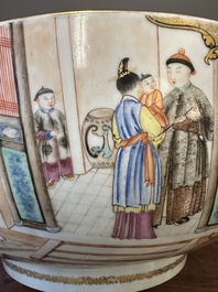 A fine large Chinese Canton famille rose 'Mandarin subject' bowl, Qianlong