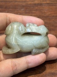 Tien Chinese jade sculpturen van dieren, Qing