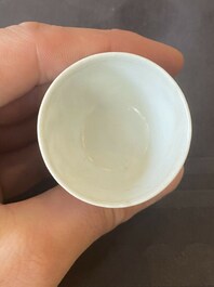 Vijf Chinese blauw-witte stem cups uit het Hatcher scheepswrak, Transitie periode