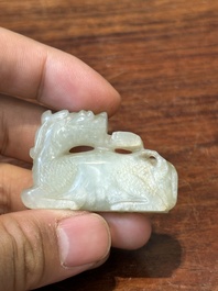 Tien Chinese jade sculpturen van dieren, Qing