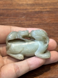 Tien Chinese jade sculpturen van dieren, Qing