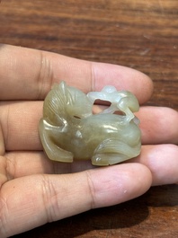 Tien Chinese jade sculpturen van dieren, Qing