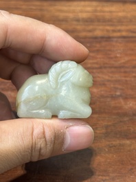 Tien Chinese jade sculpturen van dieren, Qing