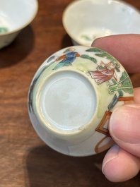 Een zeldzame set van tien Chinese famille rose kommen in oplopend formaat met erotisch decor, Daoguang merk en periode