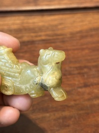 Tien Chinese jade sculpturen van dieren, Qing