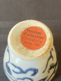 Vijf Chinese blauw-witte stem cups uit het Hatcher scheepswrak, Transitie periode